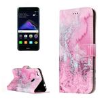 For Huawei  P8 Lite (2017) Pink Seawater Pattern Horizontal Flip Leather Protective Case with Holder & Card Slots & Wallet