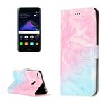 For Huawei  P8 Lite (2017) Pink Green Marble Pattern Horizontal Flip Leather Protective Case with Holder & Card Slots & Wallet