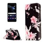 For Huawei  P10 Azalea Flower Pattern Horizontal Flip Leather Protective Case with Holder & Card Slots & Wallet