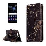 For Huawei  P10 Black Gold Marble Pattern Horizontal Flip Leather Protective Case with Holder & Card Slots & Wallet