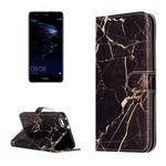 For Huawei  P10 Lite Black Gold Marble Pattern Horizontal Flip Leather Protective Case with Holder & Card Slots & Wallet