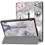 Huawei MediaPad T3 10 Tower Pattern Horizontal Deformation Flip Leather Case with Three-folding Holder