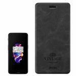 MOFI VINTAGE for OnePlus 5 Crazy Horse Texture Horizontal Flip Leather Case with Holder & Card Slot(Black)