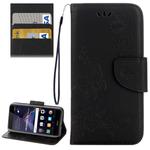 For Huawei P8 Lite (2017) Butterflies Embossing Horizontal Flip Leather Case with Holder & Card Slots & Wallet & Lanyard (Black)