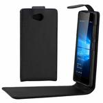For Microsoft Lumia 650 Plain Texture Vertical Flip Leather Case Waist Bag with Magnetic Buckle(Black)