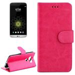 For LG G5 / H850 / H830 Crazy Horse Texture Horizontal Flip Magnetic Snap Leather Case with Adjustable Holder & Card Slots & Photo Frame & Wallet(Magenta)