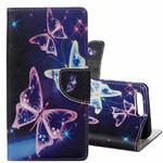 For ASUS Zenfone 4 Max Pro ZC554KL Purple Crystal Butterflies Pattern Horizontal Flip Leather Case with Holder & Card Slots & Wallet