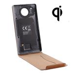 Vertical Flip Genuine Leather Case + QI Wireless Standard Charging Back Cover For Microsoft Lumia 950 XL(Brown)