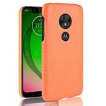 Shockproof Crocodile Texture PC + PU Case for Motorola Moto G7 Play (Yellow)