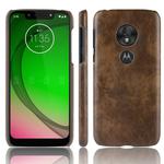 Shockproof Litchi Texture PC + PU Case for Motorola Moto G7 Play (Brown)