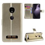 Retro Crazy Horse Texture Horizontal Flip Leather Case for Motorola Moto Z4 Play, with Holder & Card Slots & Wallet & Lanyard (Gold)