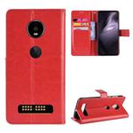 Retro Crazy Horse Texture Horizontal Flip Leather Case for Motorola Moto Z4 Play, with Holder & Card Slots & Wallet & Lanyard (Red)