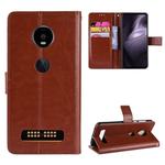 Retro Crazy Horse Texture Horizontal Flip Leather Case for Motorola Moto Z4 Play, with Holder & Card Slots & Wallet & Lanyard (Brown)