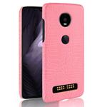 Shockproof Crocodile Texture PC + PU Case for Motorola Moto Z4 Play (Pink)