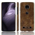 Shockproof Litchi Texture PC + PU Case for Motorola Moto Z4 Play (Brown)