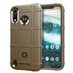 Shockproof Protector Cover Full Coverage Silicone Case for Motorola Moto P40 Play (Brown)