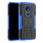 Tire Texture TPU+PC Shockproof Case for Motorola Moto G7 Power, with Holder (Blue)