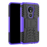 Tire Texture TPU+PC Shockproof Case for Motorola Moto G7 Power, with Holder (Purple)