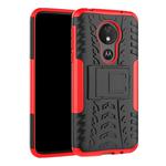 Tire Texture TPU+PC Shockproof Case for Motorola Moto G7 Power, with Holder (Red)