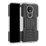 Tire Texture TPU+PC Shockproof Case for Motorola Moto G7 Power, with Holder (White)