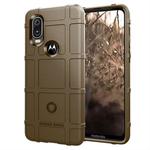 Full Coverage Shockproof TPU Case for Motorola P40 / Moto One Vision(Brown)