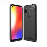 Brushed Texture Carbon Fiber TPU Case for Motorola P40 (Black)