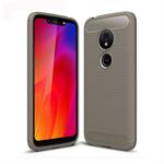 Brushed Texture Carbon Fiber TPU Case for Motorola Moto G7 Play EU Version(Grey)