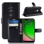 Litchi Texture Horizontal Flip Leather Case for MOTO G7 Play, with Wallet & Holder & Card Slots (Black)