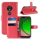 Litchi Texture Horizontal Flip Leather Case for MOTO G7 Play, with Wallet & Holder & Card Slots (Red)