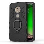 PC + TPU Shockproof Protective Case for Motorola Moto G7 Play, with Magnetic Ring Holder (Black)