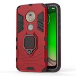 PC + TPU Shockproof Protective Case for Motorola Moto G7 Play, with Magnetic Ring Holder (Red)
