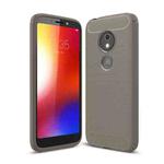 For Motorola Moto E5 Play Brushed Texture Carbon Fiber Shockproof TPU Protective Back Case (Grey)