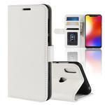 R64 Texture Single Fold Horizontal Flip Leather Case for Motorola One (P30 Play), with Holder & Card Slots & Wallet(White)