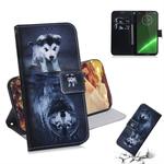 Wolf and Dog Pattern Coloured Drawing Horizontal Flip Leather Case for Motorola Moto G7 / Moto G7 Plus, with Holder & Card Slots & Wallet