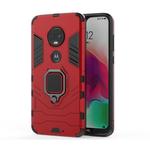 PC + TPU Shockproof Protective Case for Motorola Moto G7, with Magnetic Ring Holder (Red)