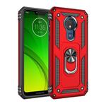 Armor Shockproof TPU + PC Protective Case for Motorola Moto G7 Power, with 360 Degree Rotation Holder (Red)