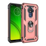 Armor Shockproof TPU + PC Protective Case for Motorola Moto G7 Power, with 360 Degree Rotation Holder (Rose Gold)