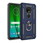 Armor Shockproof TPU + PC Protective Case for Motorola Moto G7, with 360 Degree Rotation Holder (Blue)