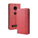 Magnetic Buckle Retro Crazy Horse Texture Horizontal Flip Leather Case for Moto Z4 Play, with Holder & Card Slots & Photo Frame(Red)