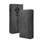 Magnetic Buckle Retro Texture Horizontal Flip Leather Case for Motorola Moto G7 Play (EU Version), with Holder & Card Slots & Wallet (Black)