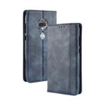 Magnetic Buckle Retro Texture Horizontal Flip Leather Case for Motorola Moto G7, with Holder & Card Slots & Wallet (Blue)