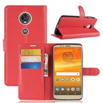 Litchi Texture Horizontal Flip Leather Case for Motorola Moto E5 Plus (Brazil / EU Version), with Wallet & Holder & Card Slots (Red)