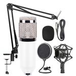 BM-800 Network K-Song Dedicated High-end Metal Shock Mount Microphone Set(White)