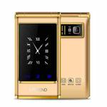SATREND A15-M Dual-screen Flip Elder Phone, 3.0 inch + 1.77 inch, MTK6261D, Support FM, Network: 2G, Big Keys, Dual SIM(Gold)
