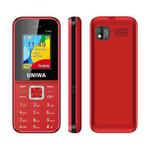 UNIWA E1802 Mobile Phone, 1.77 inch, 1800mAh Battery, SC6531DA, 21 Keys, Support Bluetooth, FM, MP3, MP4, GSM, Dual SIM(Red)