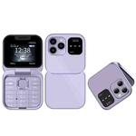 SERVO i16 Pro Mini Flip Phone, 1.77 inch, MTK6261D, 23 Keys, Support Bluetooth, FM, Magic Sound, Quick Dial, GSM, Dual SIM (Purple)