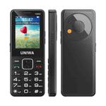 UNIWA V2000 Elder Keypad Phone, 2.4 inch Unisoc T107, 1700mAh Battery, LED Flashlight, SOS, Network: 4G, UK Plug (Black)