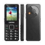 UNIWA V2000 Elder Keypad Phone, 2.4 inch Unisoc T107, 1700mAh Battery, LED Flashlight, SOS, Network: 4G, AU Plug (Black)