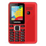 UNIWA E1801 Mobile Phone, 1.77 inch, 800mAh Battery, 21 Keys, Support Bluetooth, FM, MP3, MP4, GSM, Dual SIM(Red)