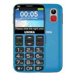 UNIWA V808G 3G Elder Mobile Phone, 2.31 inch Arc Screen, 1400mAh Battery, 21 Keys, Support Bluetooth, FM, MP3, MP4, Network: 3G, with Docking Base(Blue)